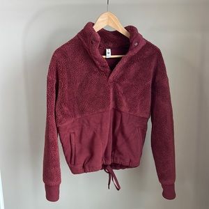 All in Motion Maroon Sherpa Fleece Sweatshirt